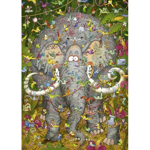 Życie słonia, Degano ,1000el. (Puzzle+plakat) - Sklep Art Puzzle